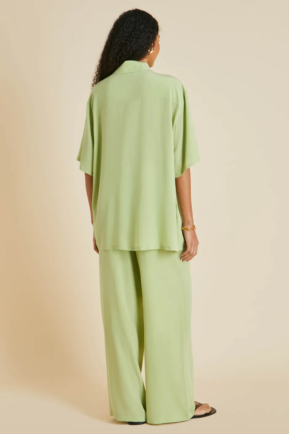 alabama_green_pajamasin_silk_crpe_de_chine_2.webp New Olivia von Halle Alabama Pajamasin Silk Crêpe de Chine Green