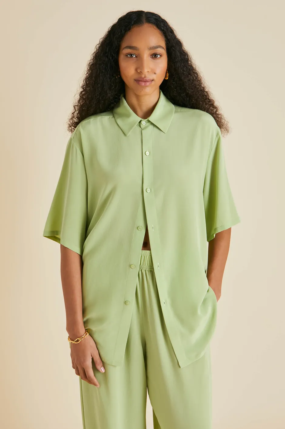 alabama_green_pajamasin_silk_crpe_de_chine_3.webp New Olivia von Halle Alabama Pajamasin Silk Crêpe de Chine Green