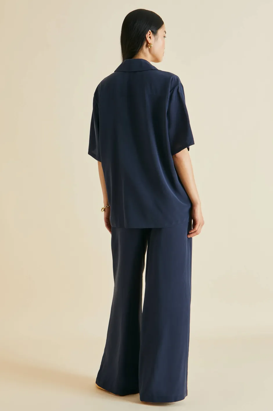 alabama_navy_pajamasin_silk_crpe_de_chine_3.webp Sale Olivia von Halle Alabama Navy Pajamasin Silk Crêpe de Chine