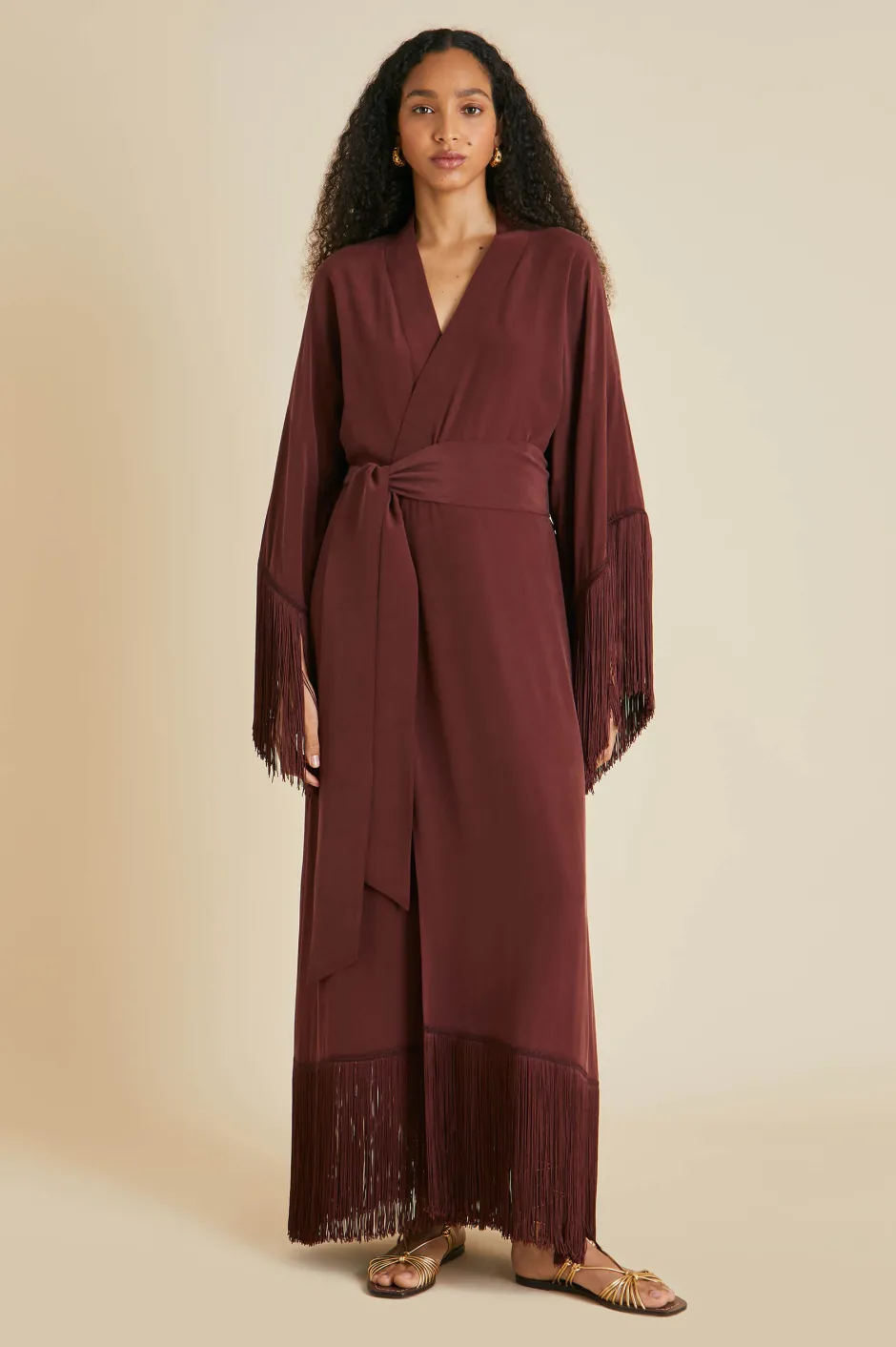 amina_burgundy_fringed_robein_silk_crpe_de_chine_2.webp Discount Olivia von Halle Amina Fringed Robein Silk Crêpe de Chine Burgundy