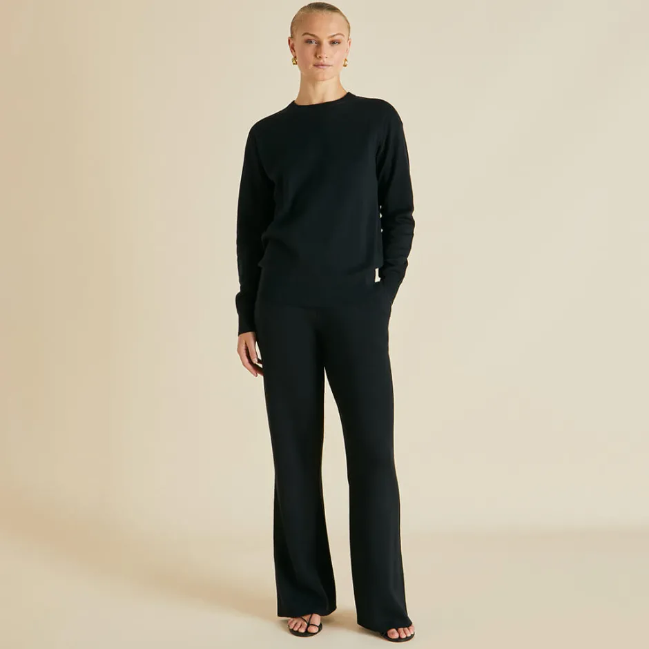 Fashion Olivia von Halle Carmel Berlin Tracksuitin Silk-Cashmere Black
