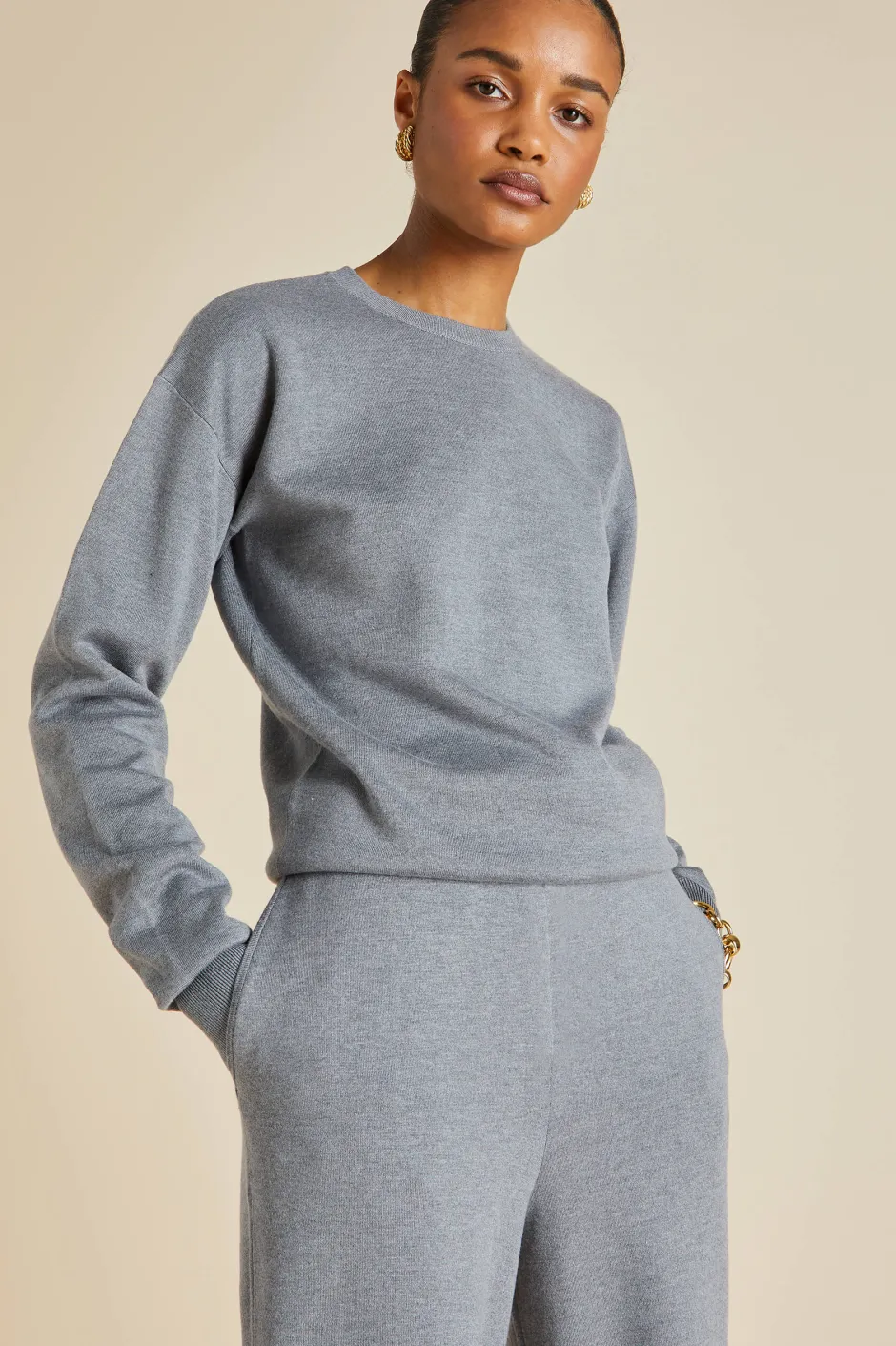 carmel_london_gray_tracksuitin_silkcashmere_2.webp Sale Olivia von Halle Carmel London Tracksuitin Silk-Cashmere Gray