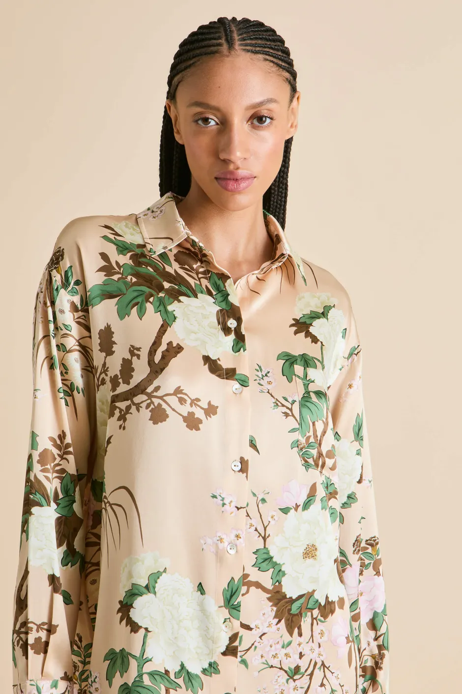 celeste_tirtoff_cream_floral_nightshirtin_silk_satin_2.webp Best Sale Olivia von Halle Celeste Tirtoff Floral Nightshirtin Silk Satin Cream