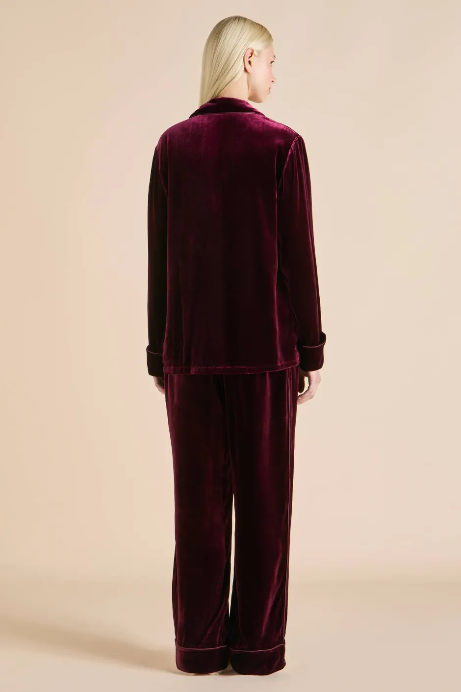 coco_burgundy_pyjamasin_silk_velvet_4.webp New Olivia von Halle Coco Pyjamasin Silk Velvet Burgundy