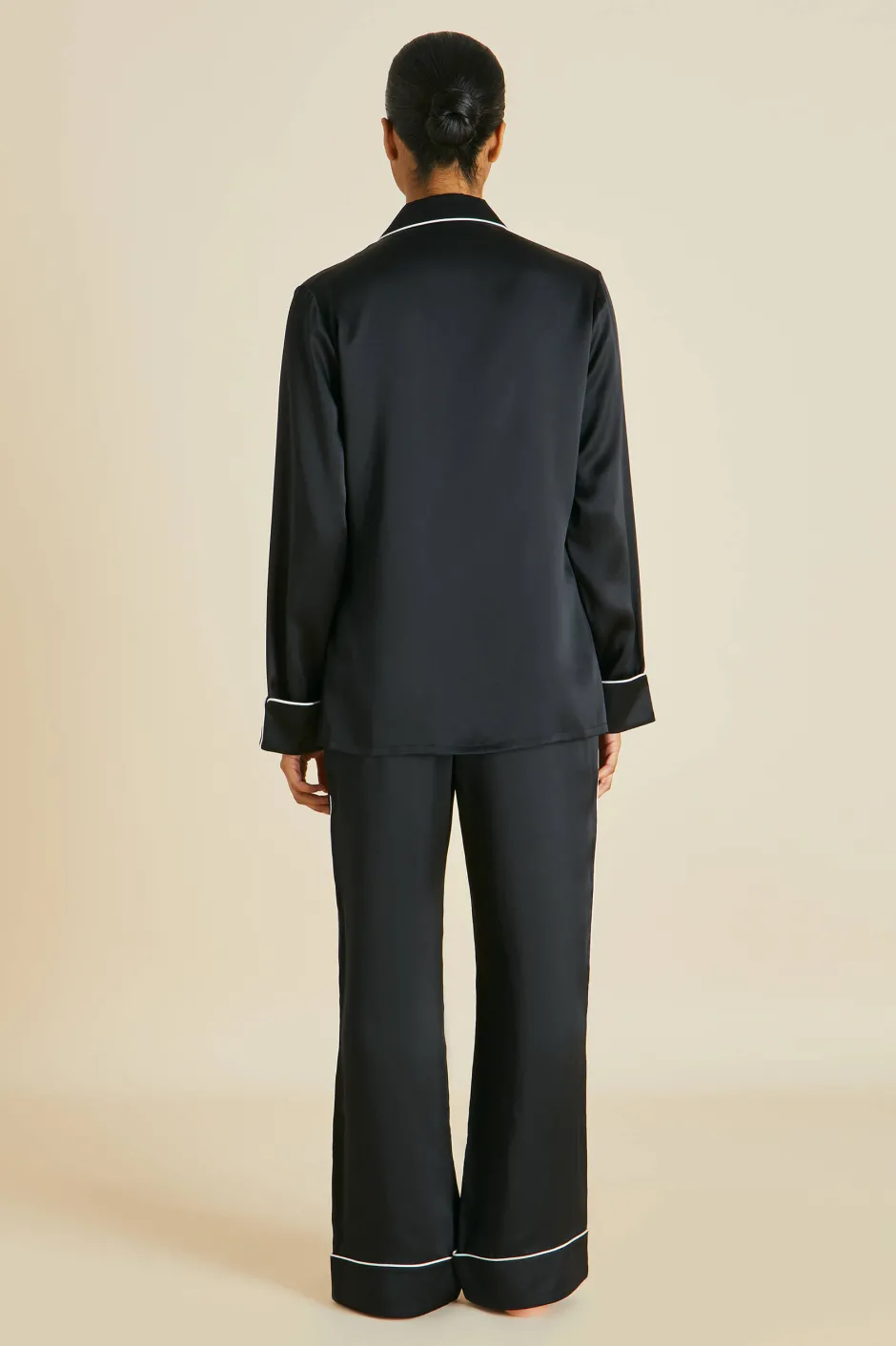 coco_jet_black_pajamasin_silk_satin_2.webp Online Olivia von Halle Coco Jet Pajamasin Silk Satin Black