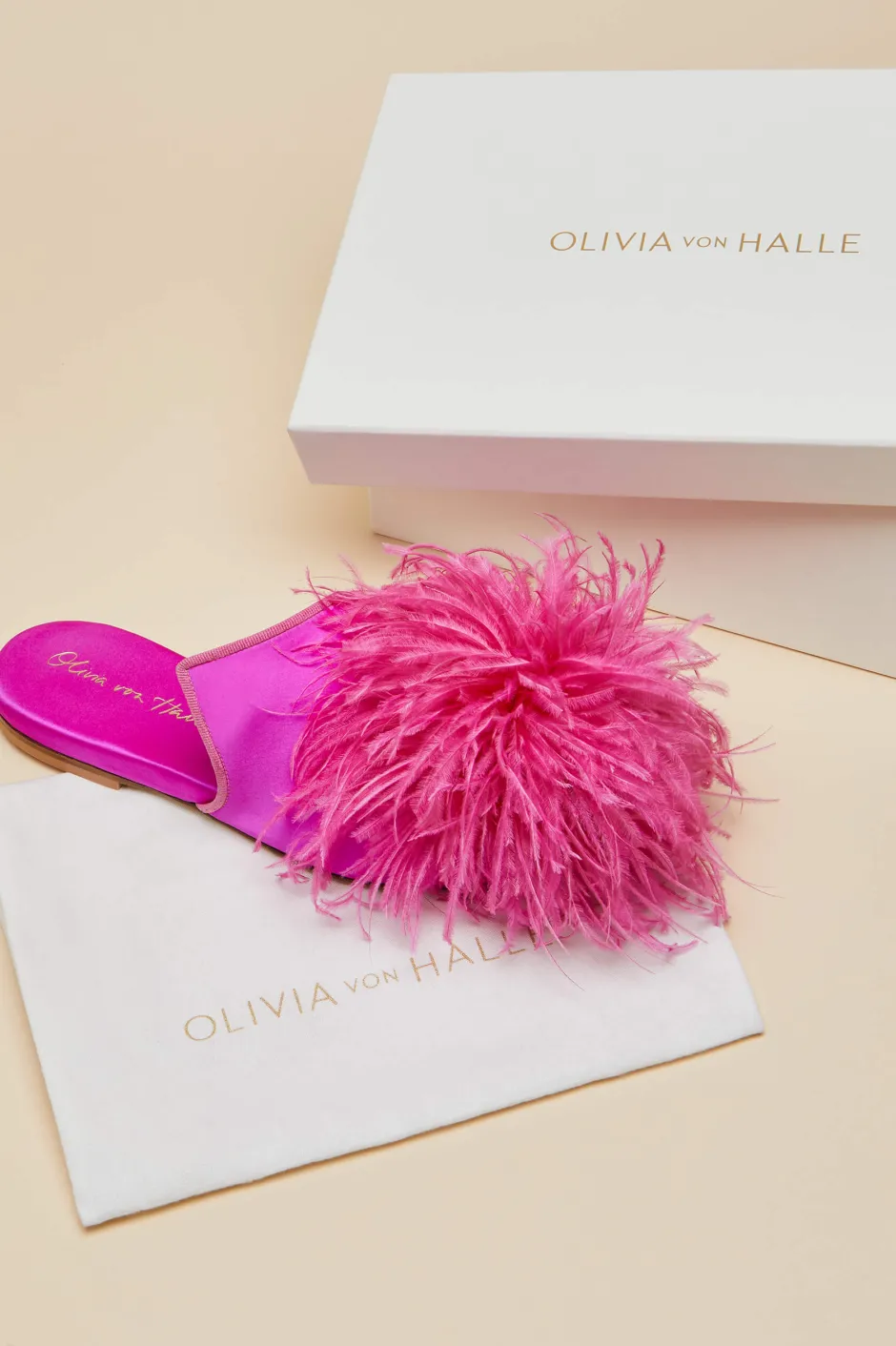 contessa_madame_pinkslippersin_silk_feather_6.webp Outlet Olivia von Halle Contessa Madame PinkSlippersin Silk Feather