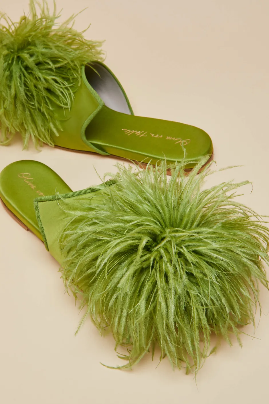 contessa_niko_greenslippersin_silk_feather_2.webp Cheap Olivia von Halle Contessa Niko GreenSlippersin Silk Feather