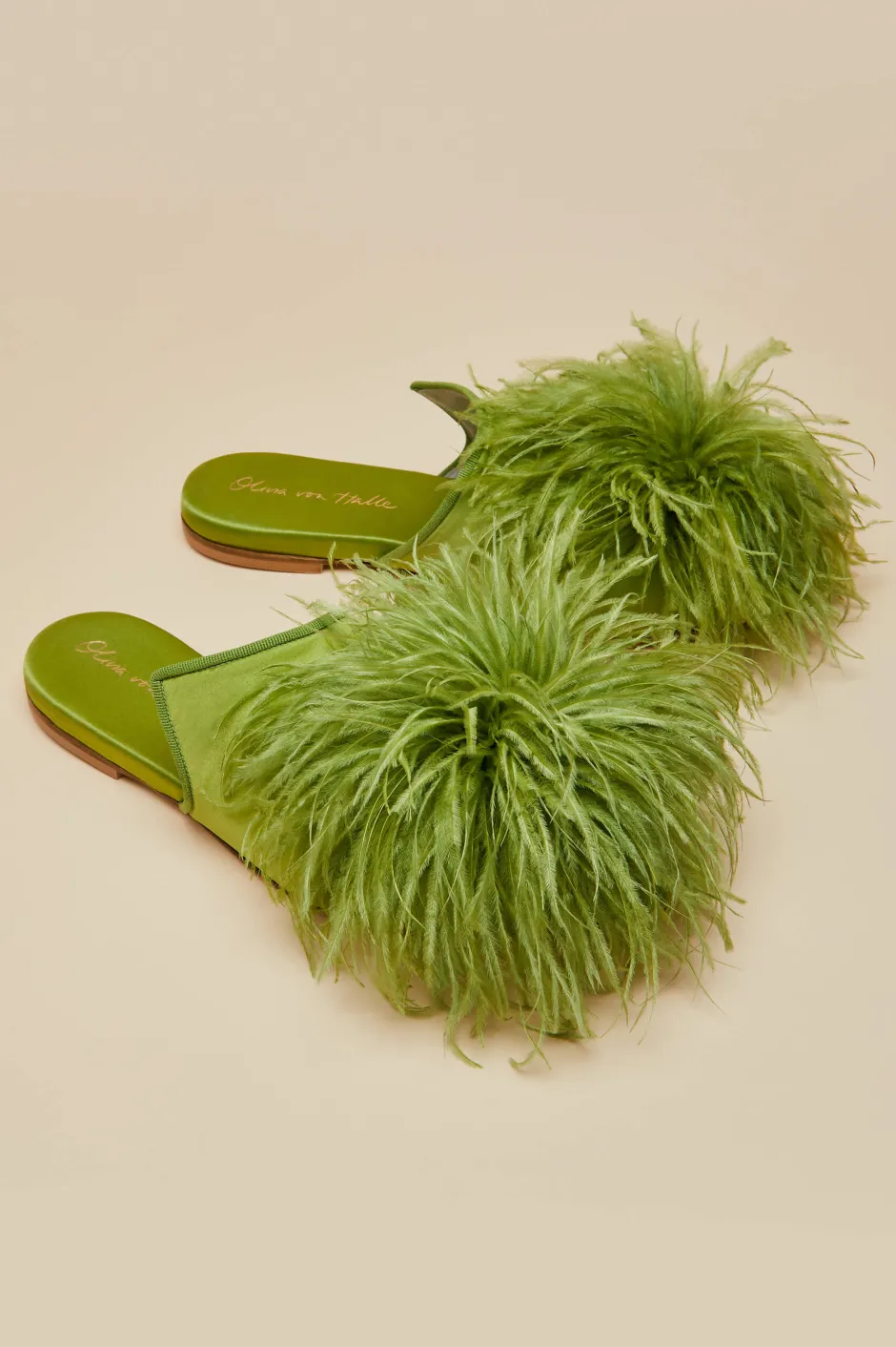 contessa_niko_greenslippersin_silk_feather_3.webp Cheap Olivia von Halle Contessa Niko GreenSlippersin Silk Feather