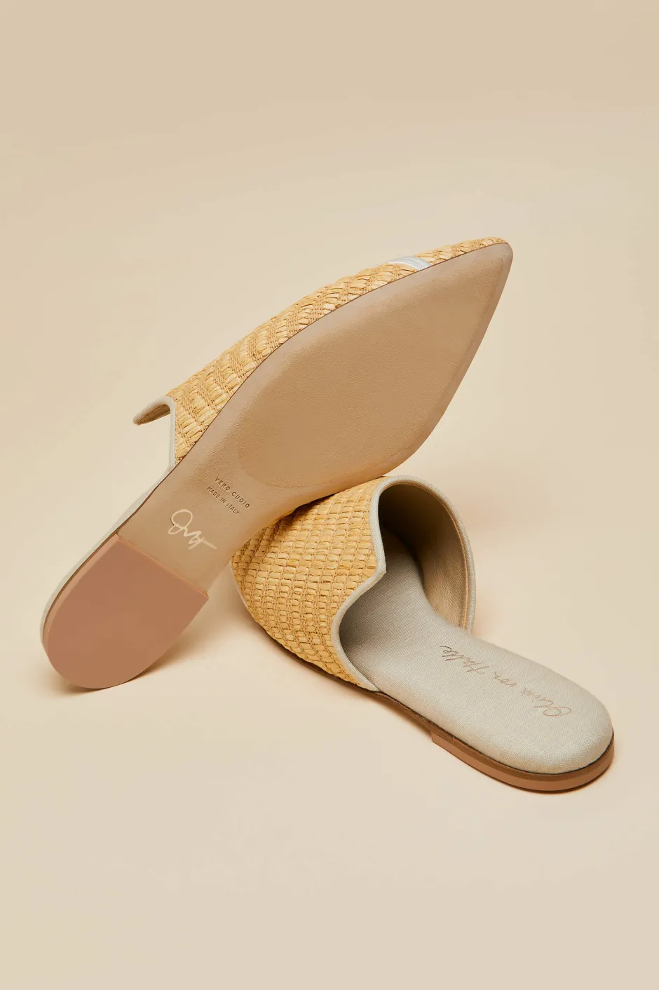 contessa_viola_beige_embroidered_slippersin_raffia_5.webp Hot Olivia von Halle Contessa Viola Beige Embroidered Slippersin Raffia