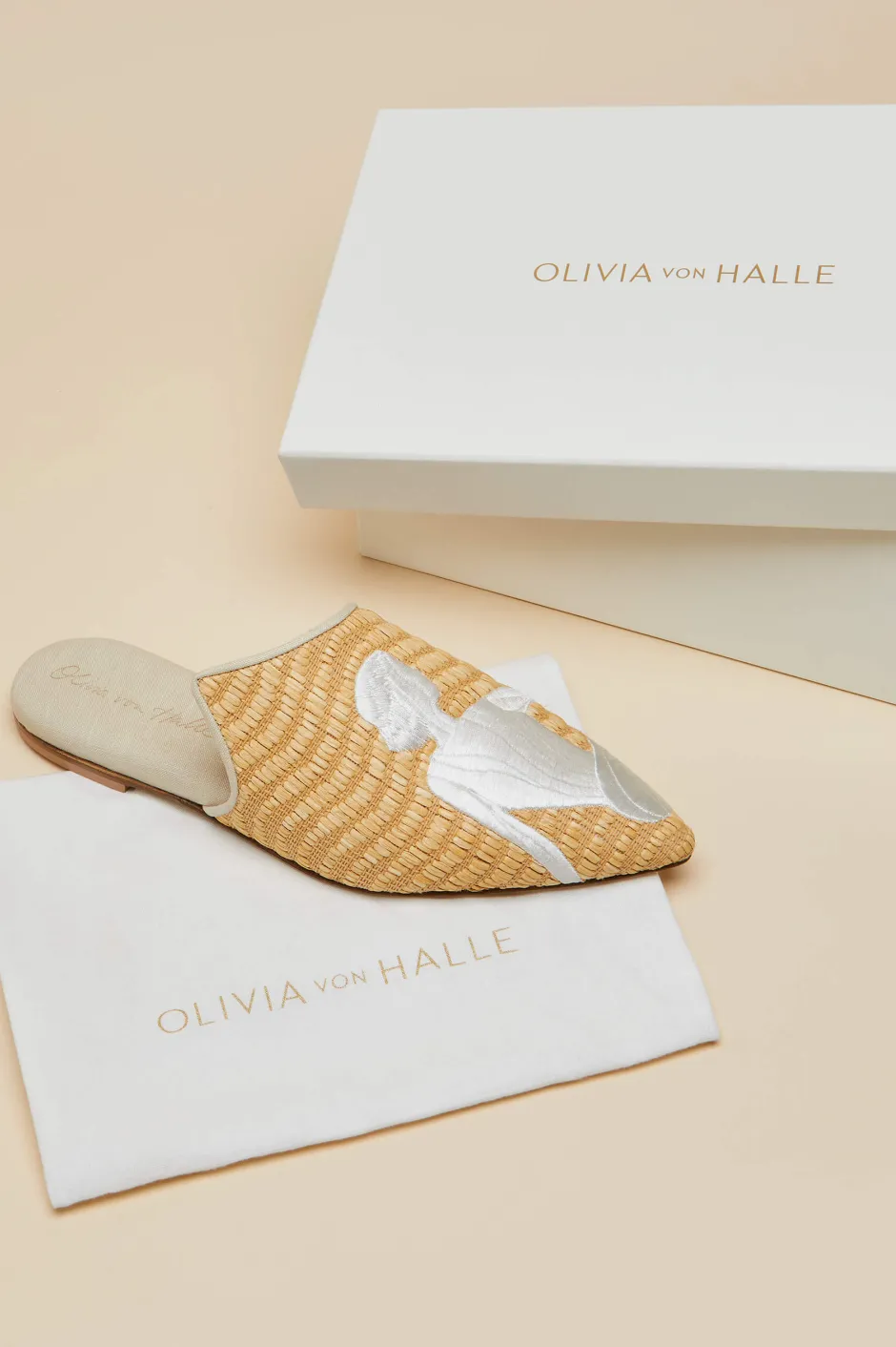 contessa_viola_beige_embroidered_slippersin_raffia_6.webp Hot Olivia von Halle Contessa Viola Beige Embroidered Slippersin Raffia