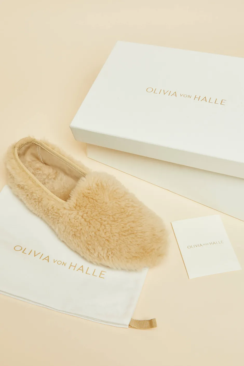 dolly_caramel_slippersin_merino_wool_6.webp Online Olivia von Halle Dolly Caramel Slippersin Merino Wool