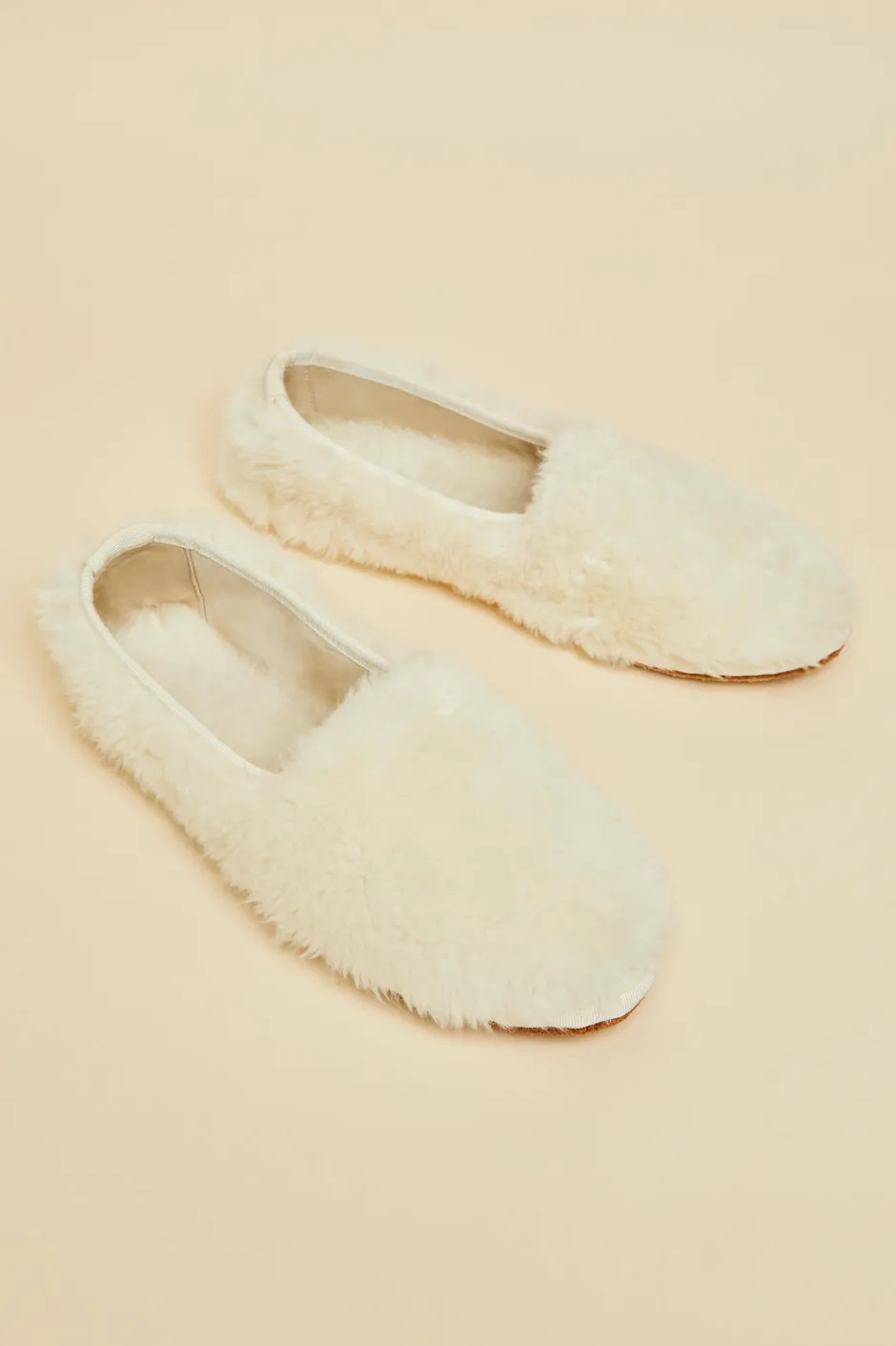 dolly_ivory_slippersin_merino_wool_2.webp Sale Olivia von Halle Dolly Ivory Slippersin Merino Wool