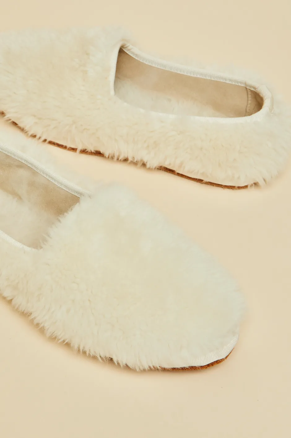 dolly_ivory_slippersin_merino_wool_3.webp Sale Olivia von Halle Dolly Ivory Slippersin Merino Wool