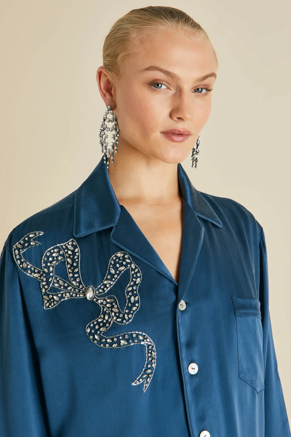 fifi_grace_blue_embellished_pajamasin_silk_satin_2.webp Cheap Olivia von Halle Fifi Grace Blue Embellished Pajamasin Silk Satin