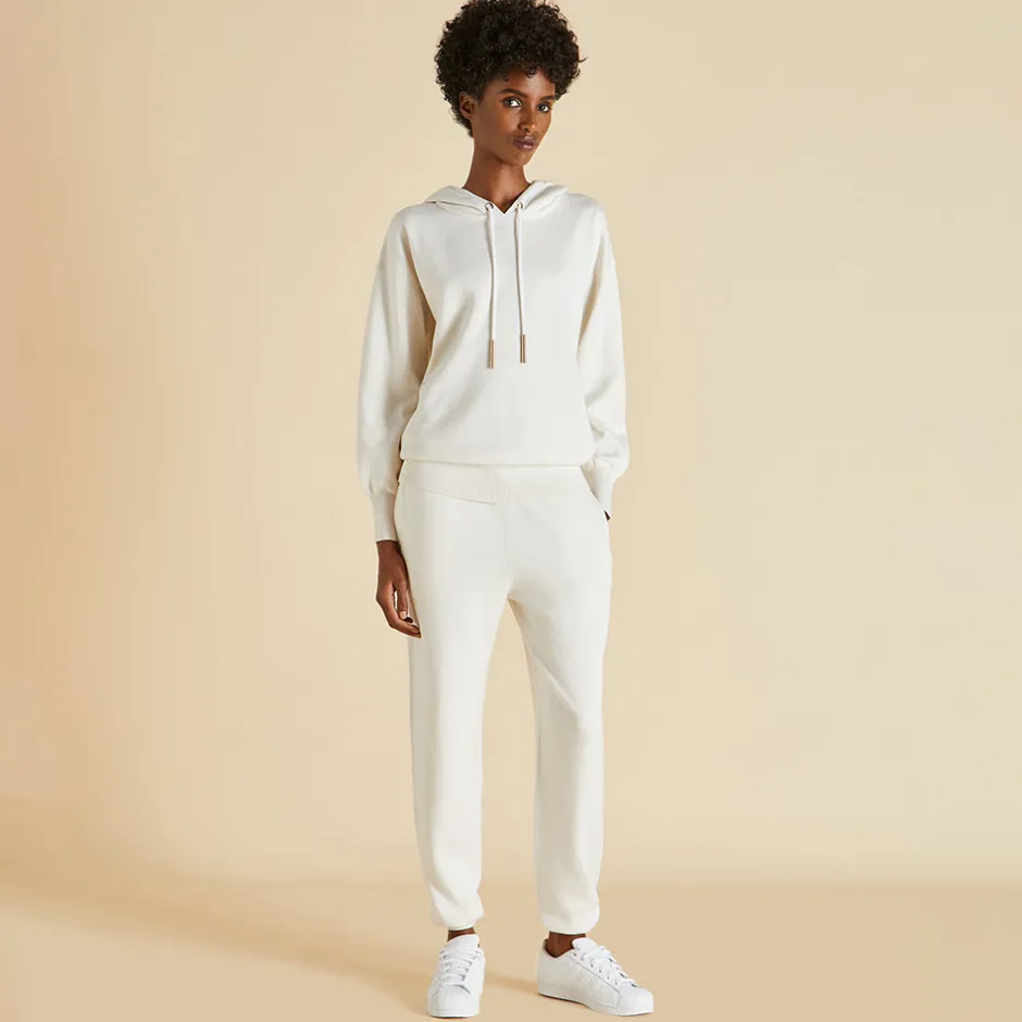 Cheap Olivia von Halle Gia Alaska Tracksuitin Silk-Cashmere Ivory