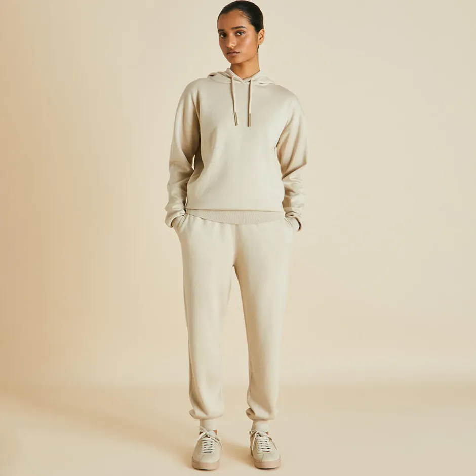 Store Olivia von Halle Gia Kasbah Tracksuitin Silk-Cashmere Cream