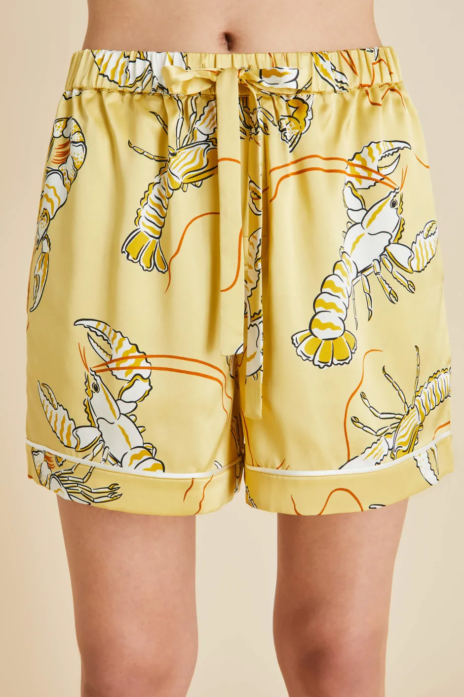 ingo_perseus_yellow_lobster_pajamasin_silk_satin_4.webp Outlet Olivia von Halle Ingo Perseus Lobster Pajamasin Silk Satin Yellow
