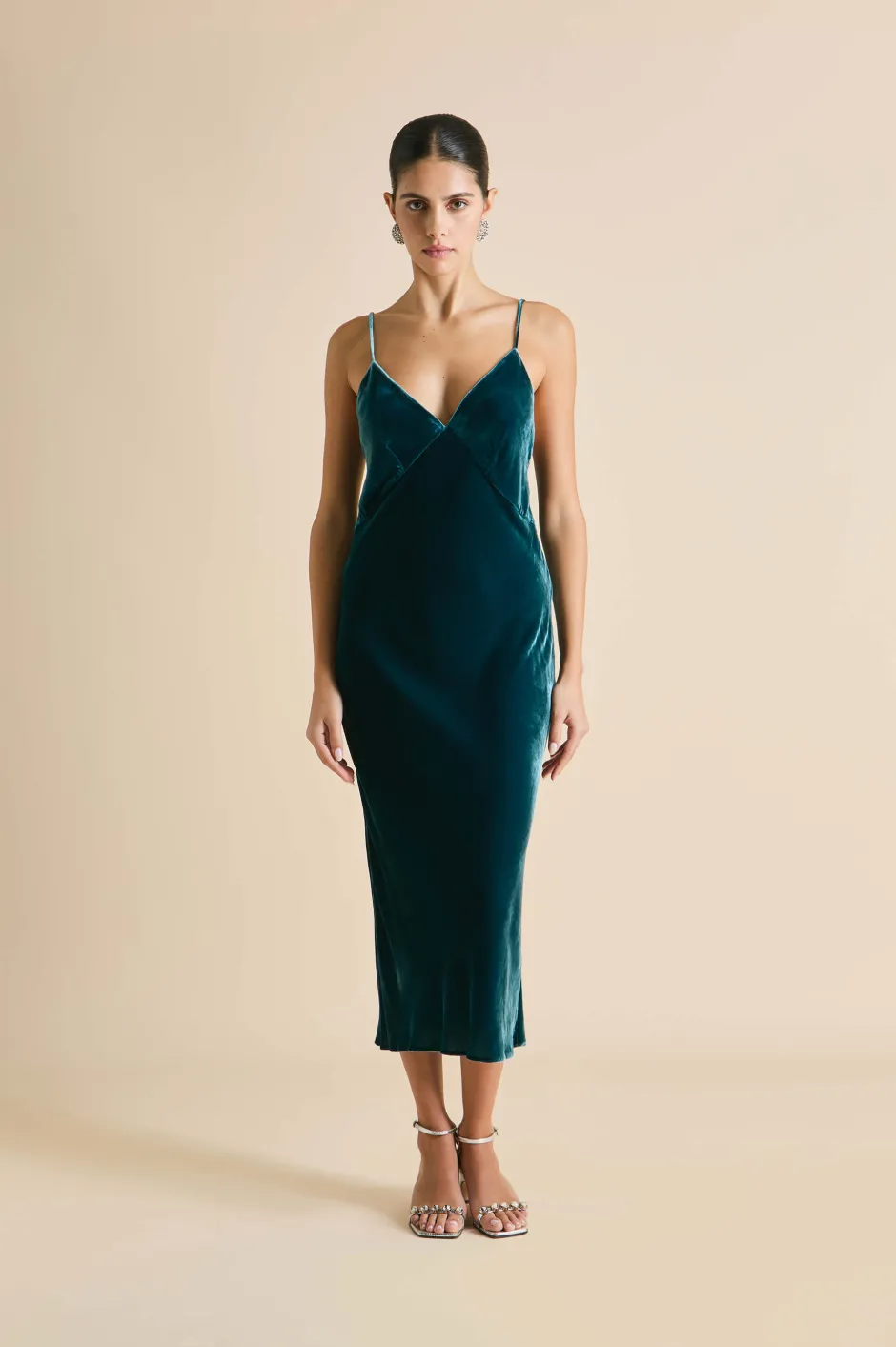 Flash Sale Olivia von Halle Issa Ocean Slip Dressin Silk Velvet Blue