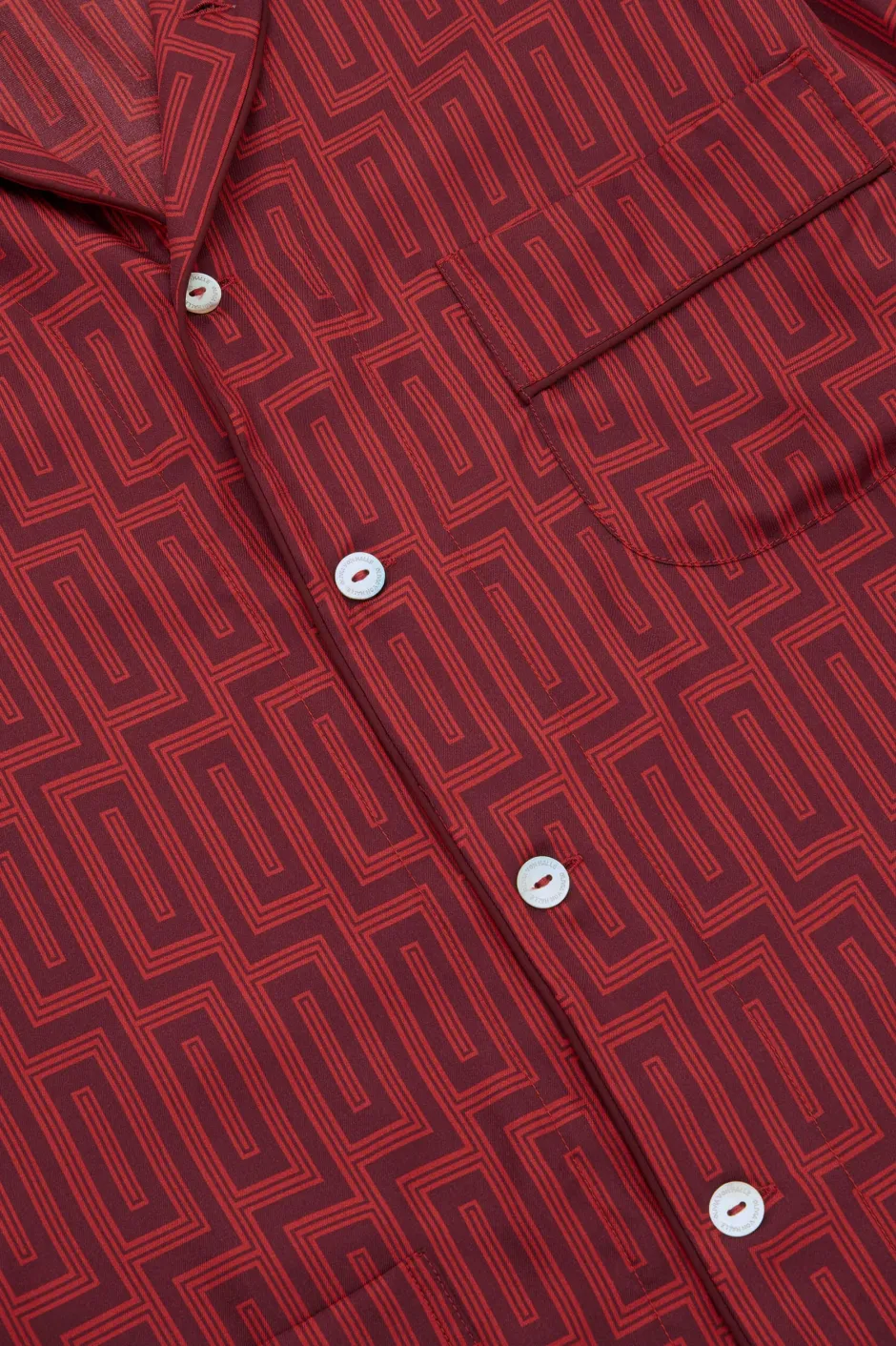 laurent_ruspoli_red_geometric_pajamasin_silk_twill_7.webp Clearance Olivia von Halle Laurent Ruspoli Geometric Pajamasin Silk Twill Red