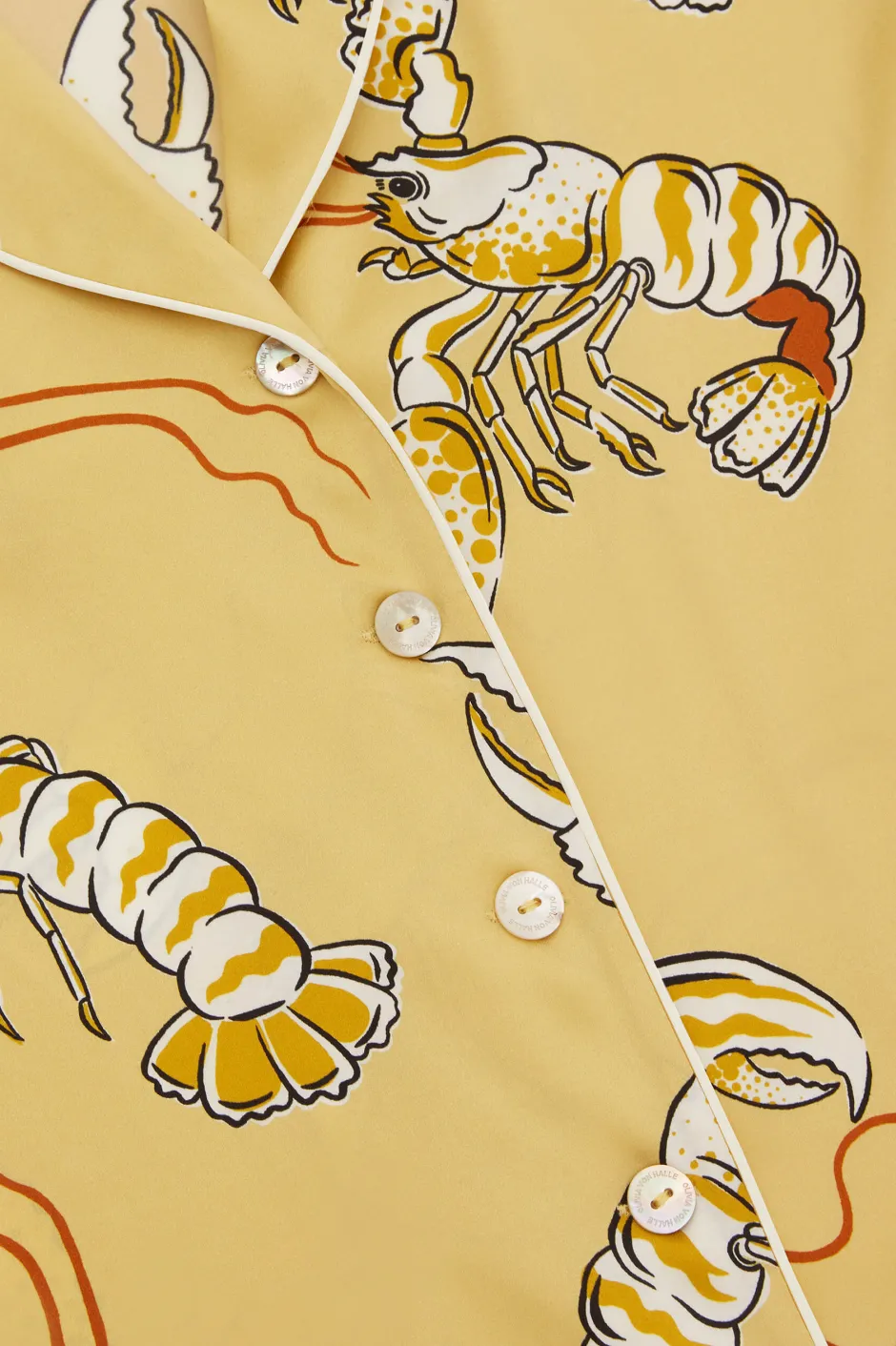 lila_perseus_yellow_lobster_pajamasin_silk_satin_5.webp Sale Olivia von Halle Lila Perseus Lobster Pajamasin Silk Satin Yellow