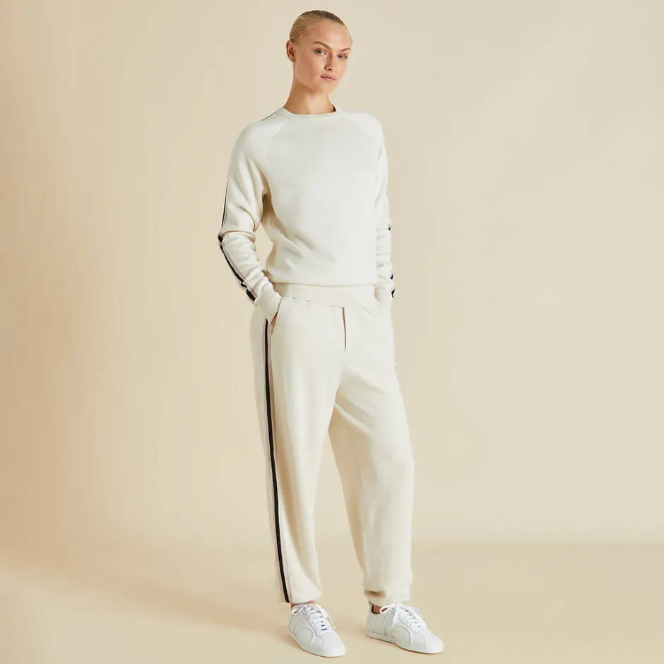 Hot Olivia von Halle Missy Alaska Tracksuitin Silk-Cashmere Ivory
