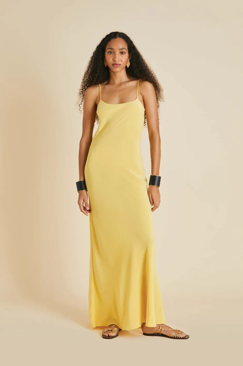 Cheap Olivia von Halle Olympia Slip Dressin Silk Crêpe de Chine Yellow