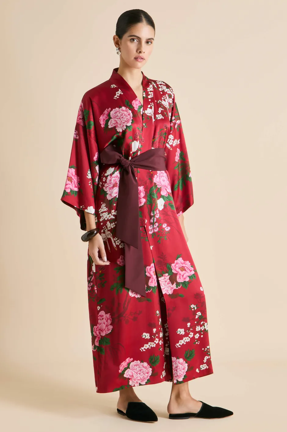 queenie_tardieu_red_floral_robein_silk_satin_2.webp Discount Olivia von Halle Queenie Tardieu Floral Robein Silk Satin Red