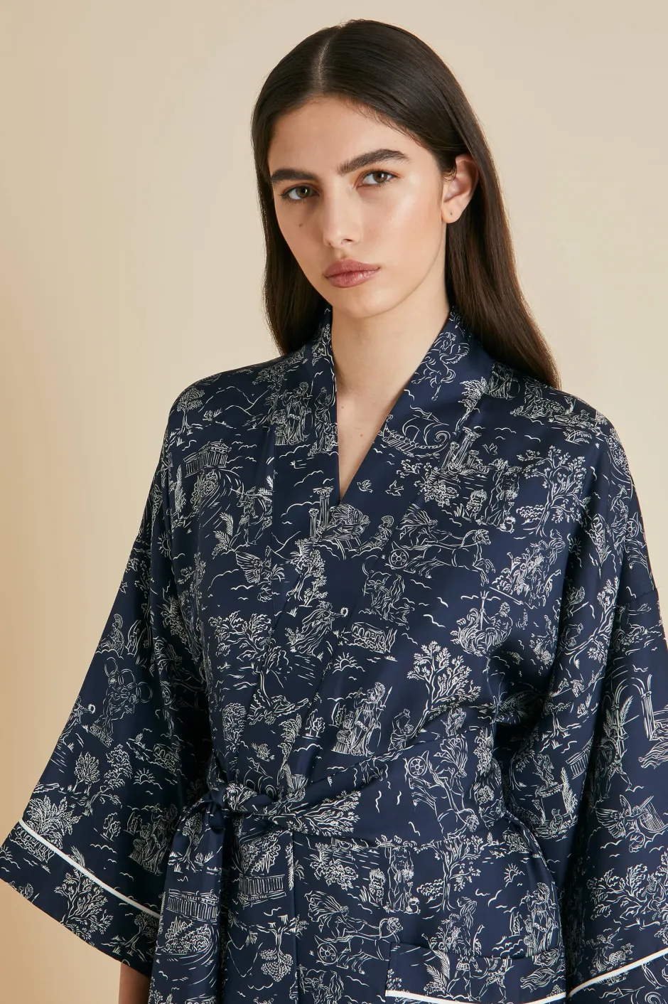 sabine_erebus_navy_toile_de_jouy_robein_silk_twill_3.webp Flash Sale Olivia von Halle Sabine Erebus Toile de Jouy Robein Silk Twill Navy