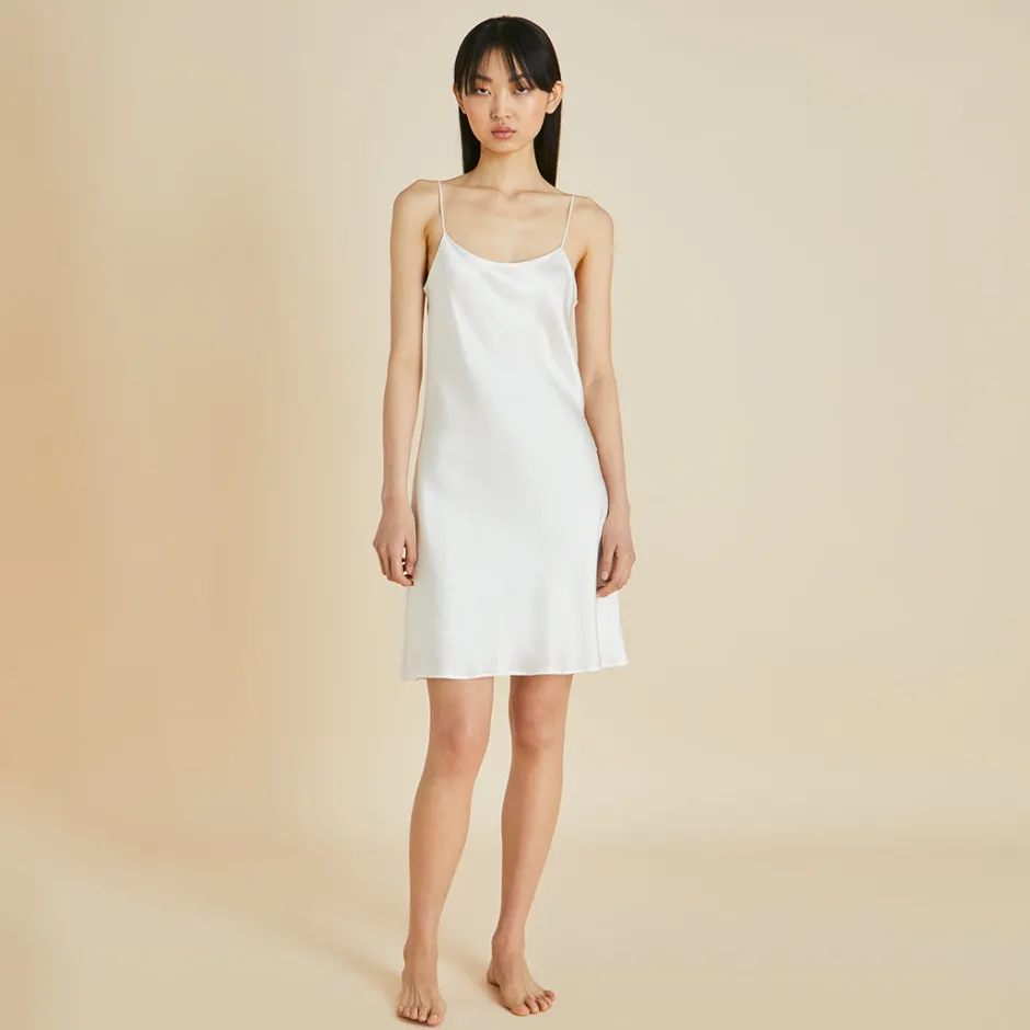 Flash Sale Olivia von Halle Venus Slip Dressin Silk Satin Ivory