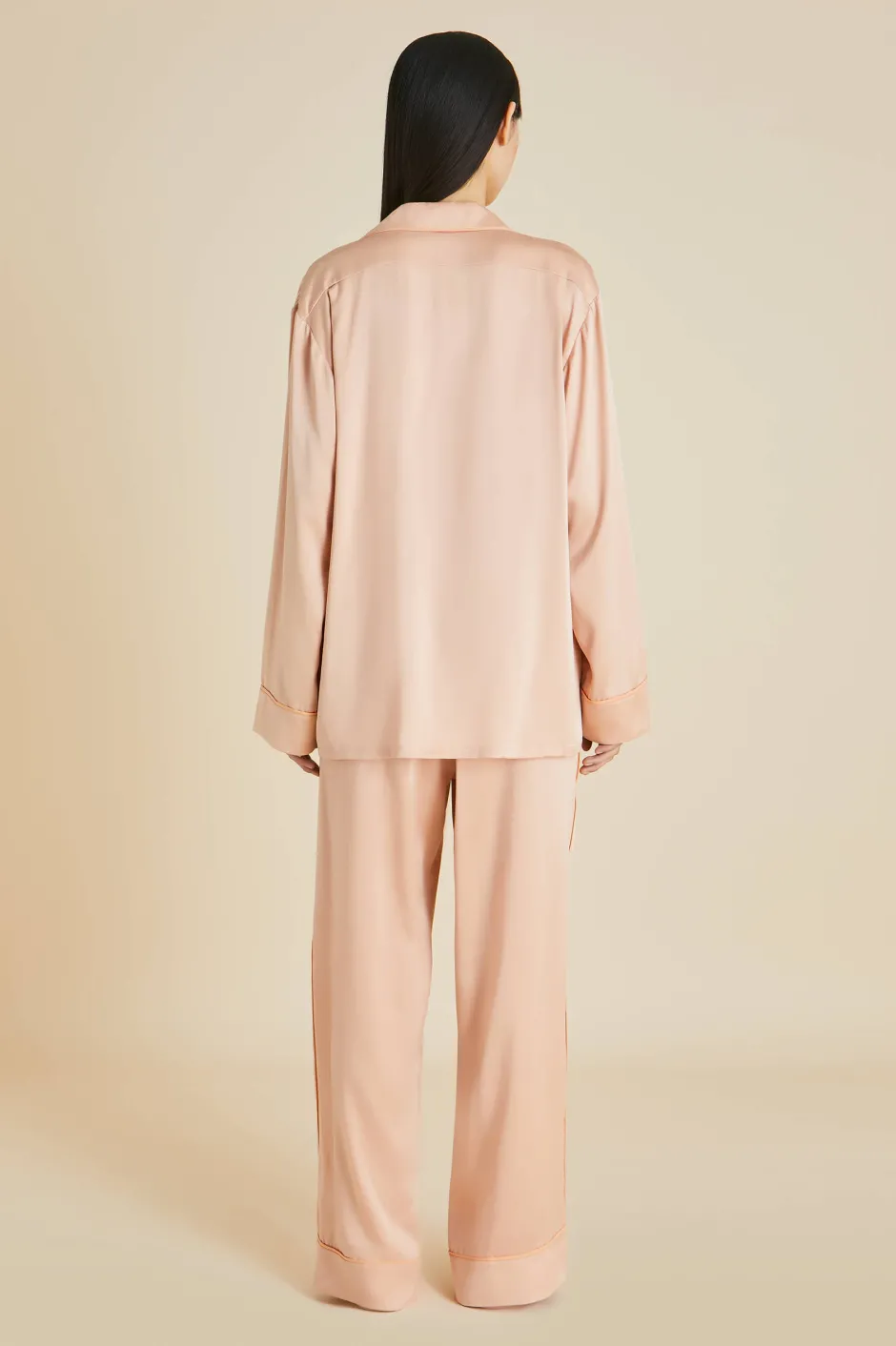 yves_shell_pink_pajamasin_sandwashed_silk_3.webp Best Sale Olivia von Halle Yves Shell Pajamasin Sandwashed Silk Pink